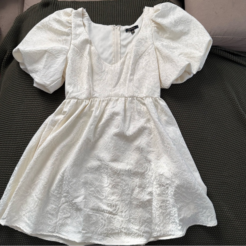 City Studio Cream Puff Sleeve Dress